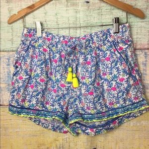 Vineyard Vines Small Linen Flamingo Pull On Shorts